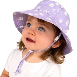 Kids Cotton Bucket Hats | Purple Daisy