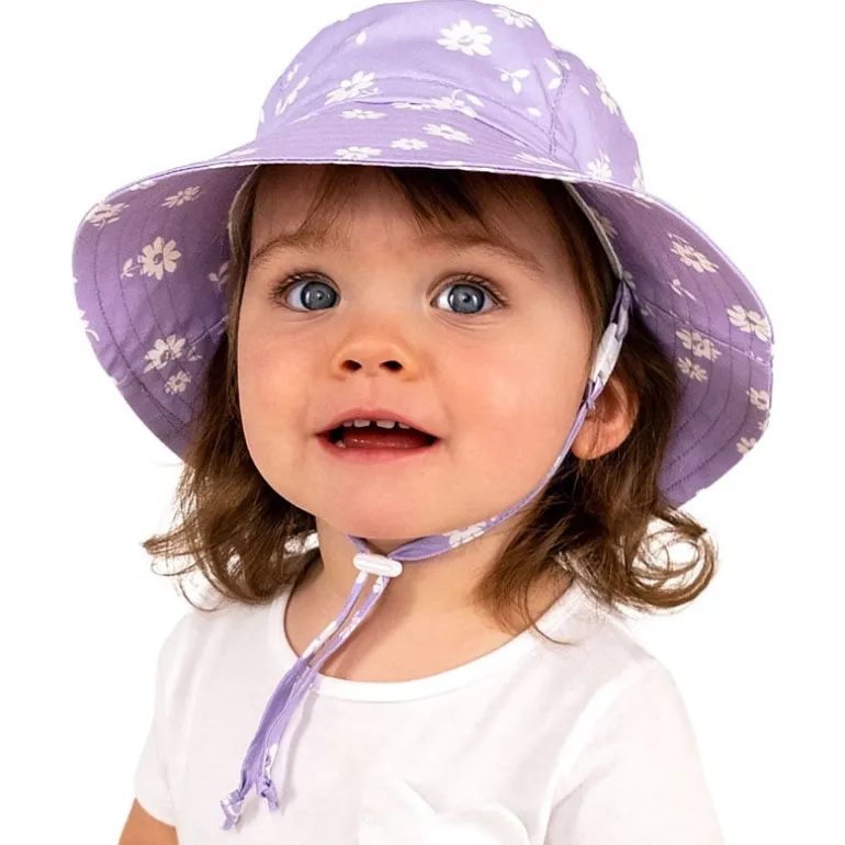 Kids Cotton Bucket Hats | Purple Daisy
