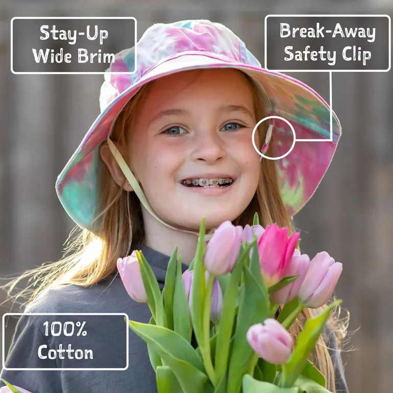 Kids Cotton Bucket Hats | Purple Daisy
