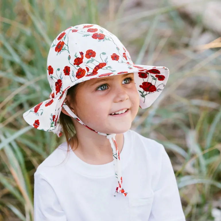 Kids Cotton Floppy Hats | Red Poppy