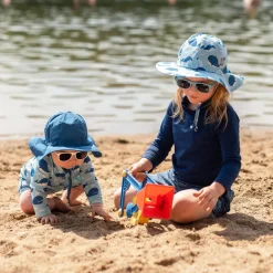 Kids Cotton Floppy Hats | Blue Whale