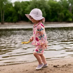 Kids Cotton Floppy Hats | Purple Stripes