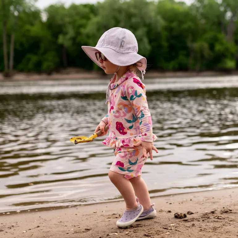 Kids Cotton Floppy Hats | Purple Stripes