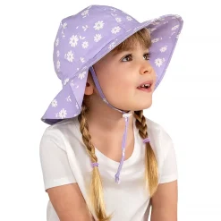 Kids Cotton Floppy Hats | Purple Daisy