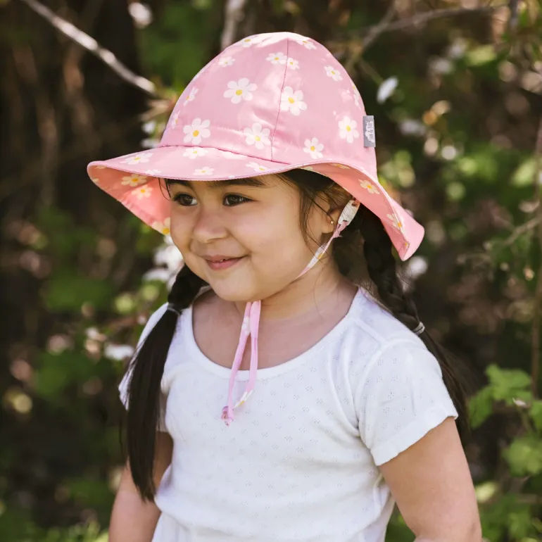 Kids Cotton Floppy Hats | Pink Daisy