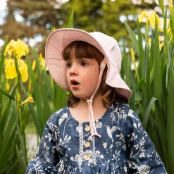 Kids Cotton Floppy Hats | Pink Stripes
