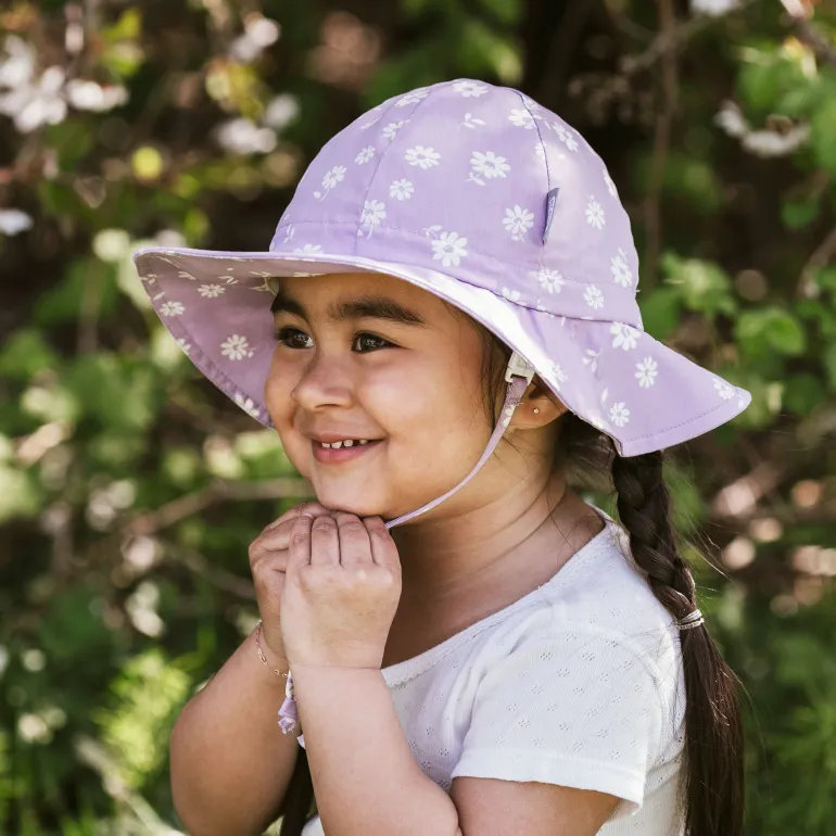 Kids Cotton Floppy Hats | Purple Daisy