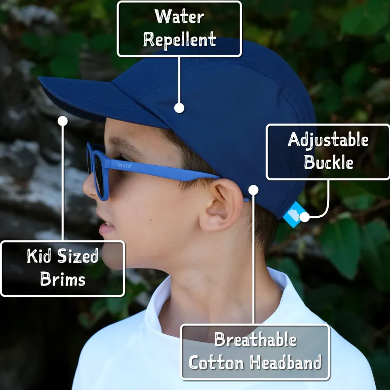 Kids Five Panel SunLite Caps | Navy