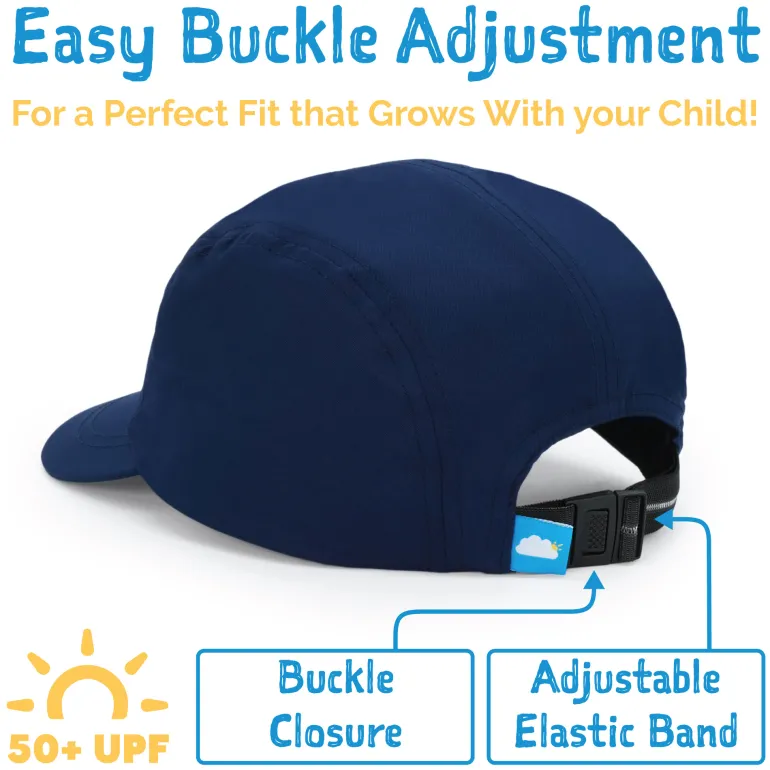 Kids Five Panel SunLite Caps | Navy