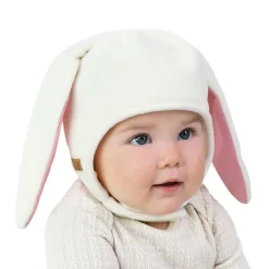 Kids Fleece Animal Hats | Cream Bunny