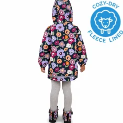 Kids Fleece Lined Rain Jackets | Winter Flowers