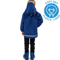 Kids Fleece Lined Rain Jackets | Nebula Blue