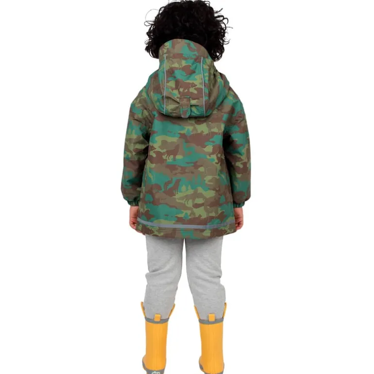 Kids Fleece Lined Rain Jackets | Woodland Camo