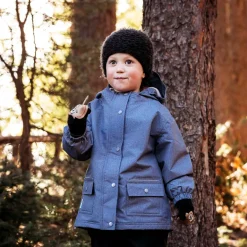 Kids Fleece Lined Rain Jackets | Heather Grey
