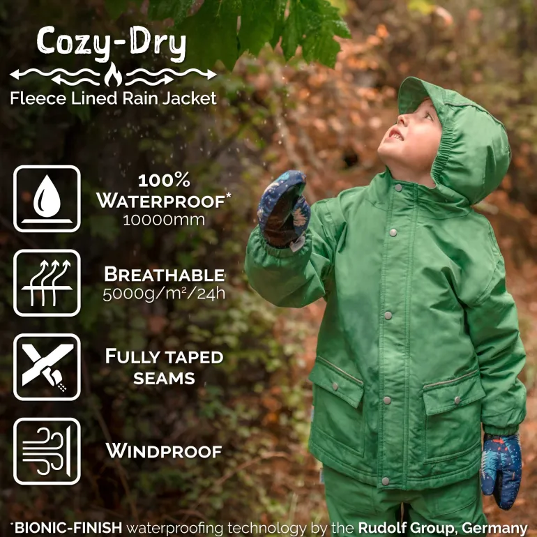 Kids Fleece Lined Rain Jackets | Yellow