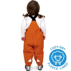 Kids Fleece Lined Rain Overalls | Terracotta