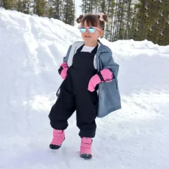 Kids Fleece Lined Rain Overalls | Black