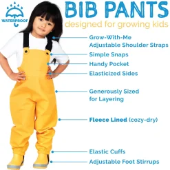 Kids Fleece Lined Rain Overalls | Terracotta