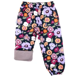 Kids Fleece Lined Rain Pants | Winter Flowers