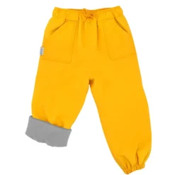 Kids Fleece Lined Rain Pants | Yellow