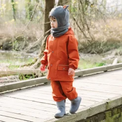 Kids Fleece Lined Rain Pants | Terracotta