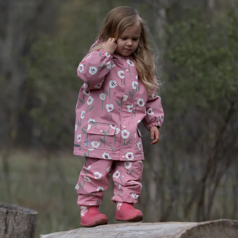 Kids Fleece Lined Rain Pants | White Tulip