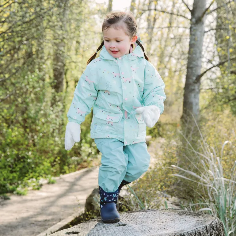 Kids Fleece Lined Rain Pants | Dusty Mint