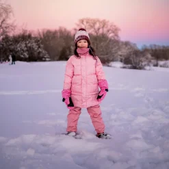 Kids Fleece Lined Rain Pants | Dusty Pink