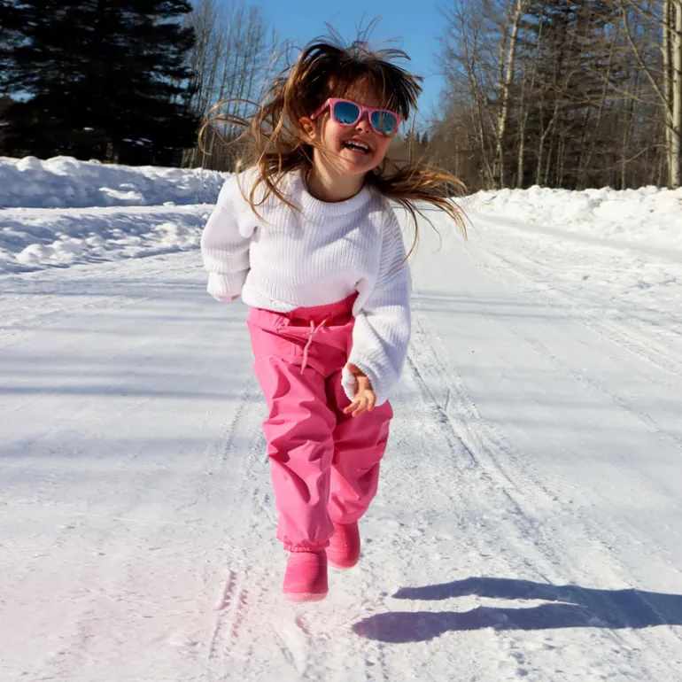 Kids Fleece Lined Rain Pants | Watermelon Pink