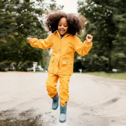 Kids Fleece Lined Rain Pants | Yellow