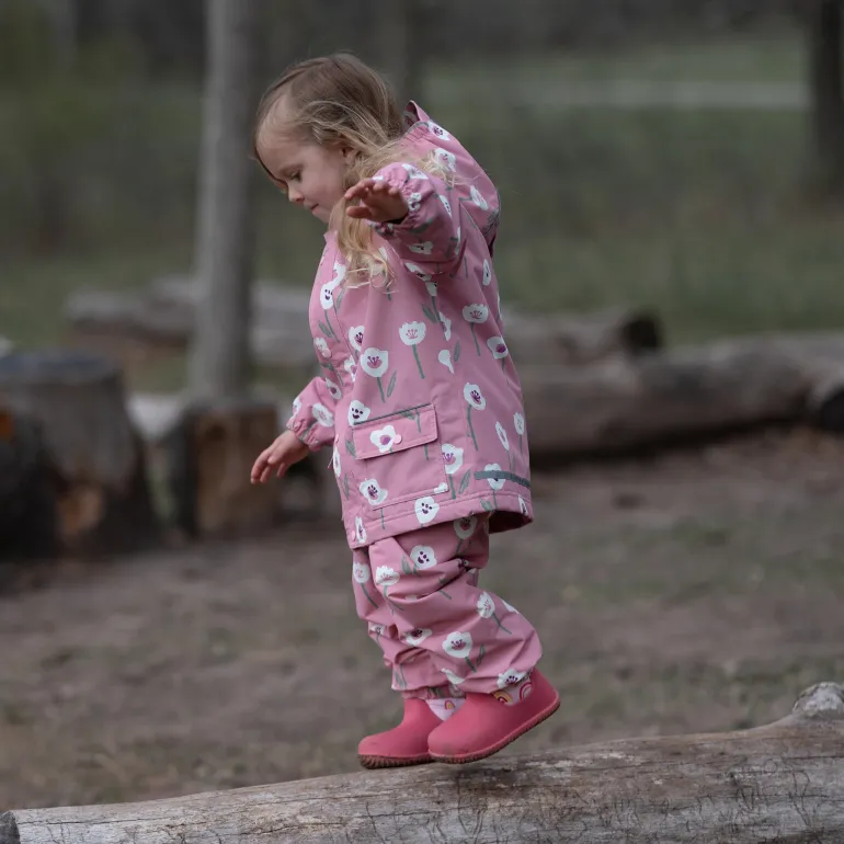 Kids Fleece Lined Rain Pants | White Tulip