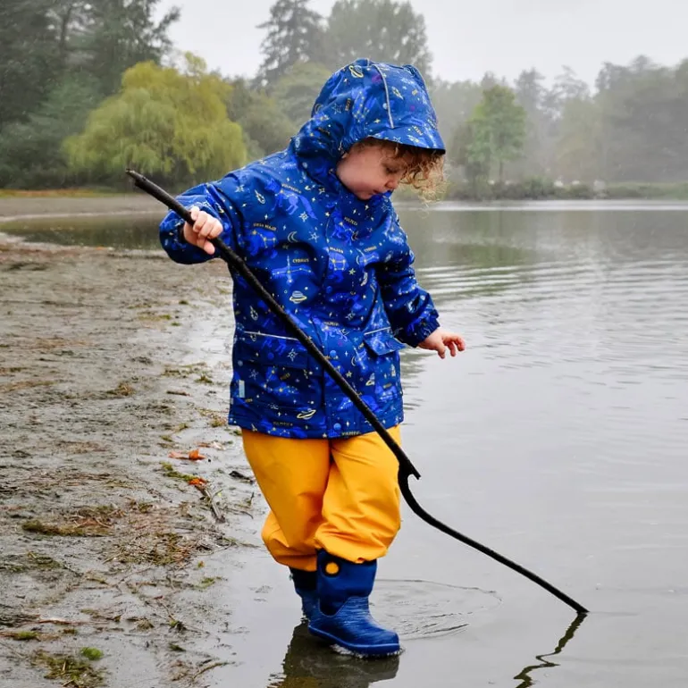 Kids Fleece Lined Rain Pants | Yellow