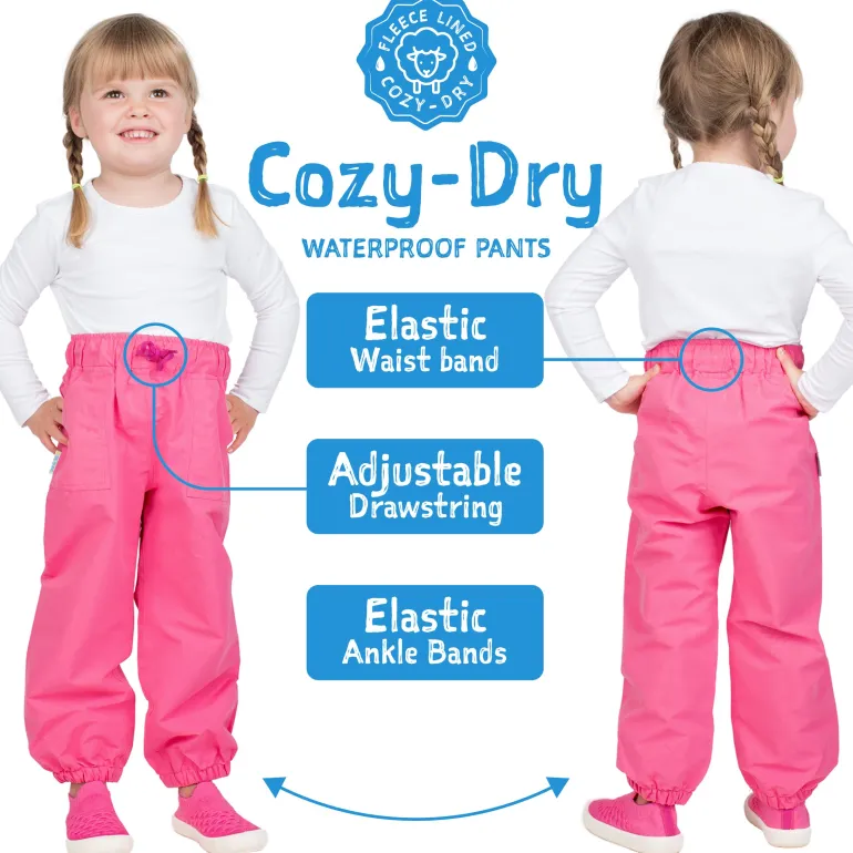 Kids Fleece Lined Rain Pants | Dusty Mint
