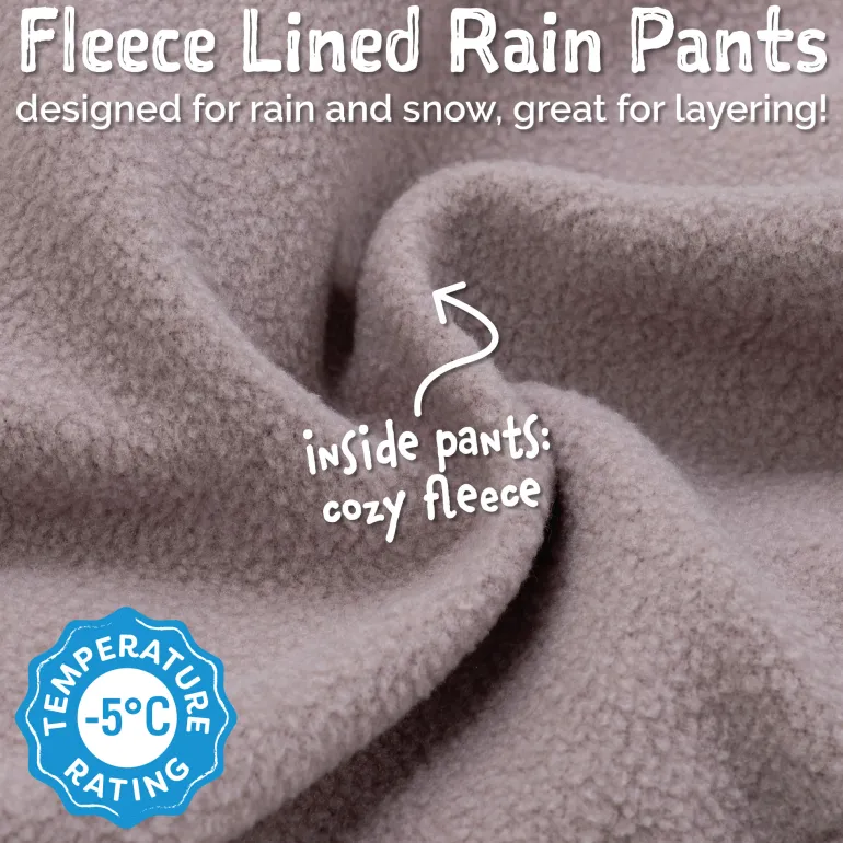 Kids Fleece Lined Rain Pants | Greystone