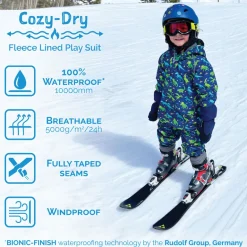 Kids Fleece Lined Rain Suits | Nebula Blue