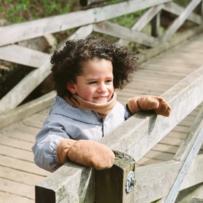 Kids Fleece Mittens | Brown Bear