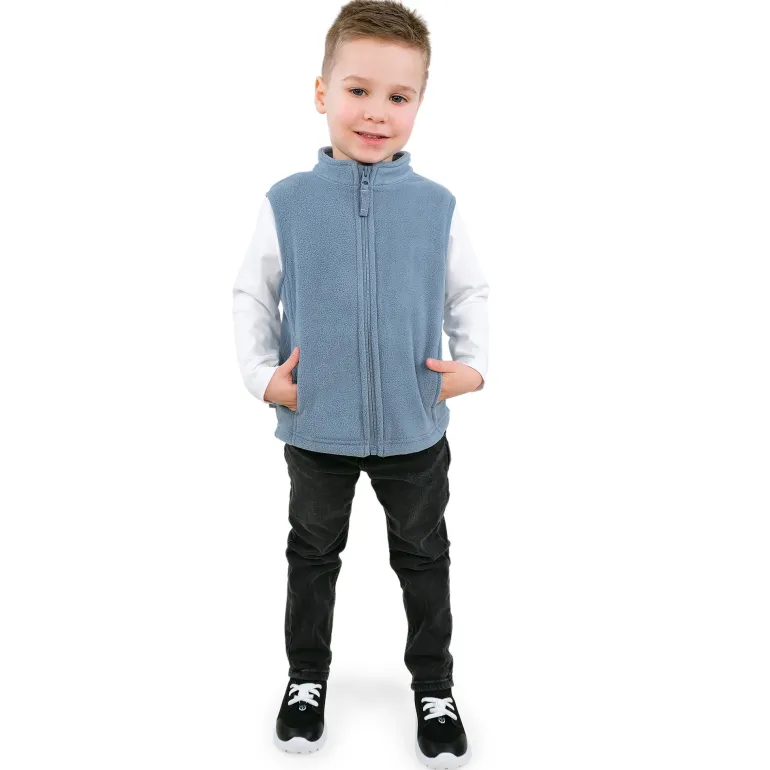 Kids Fleece Vest | Stormy Blue