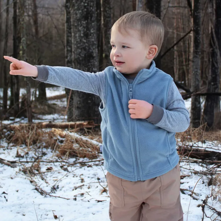 Kids Fleece Vest | Stormy Blue