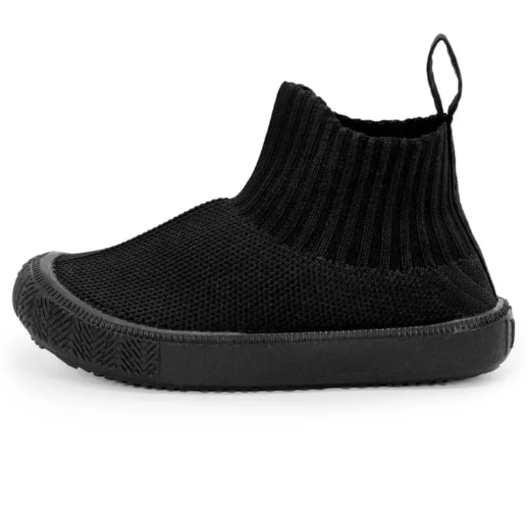 Kids High Top Knit Shoes | Black