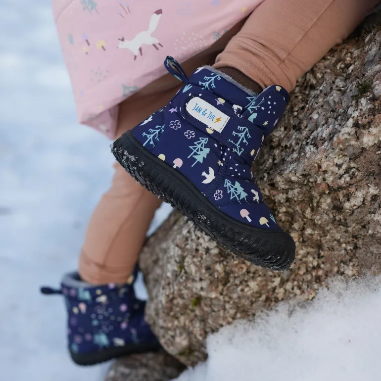 Kids Insulated Ankle Boots | Navy Forest