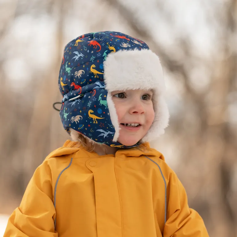 Kids Insulated Winter Hats | Space Dinos
