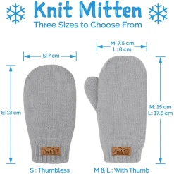 Kids Knit Mittens | Dark Grey