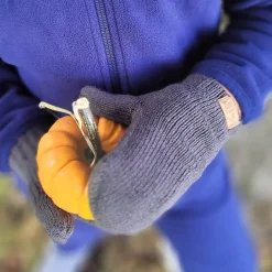 Kids Knit Mittens | Dark Grey
