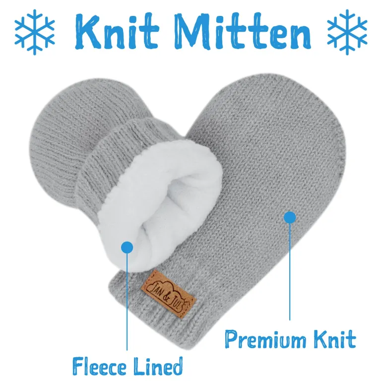Kids Knit Mittens | Grey