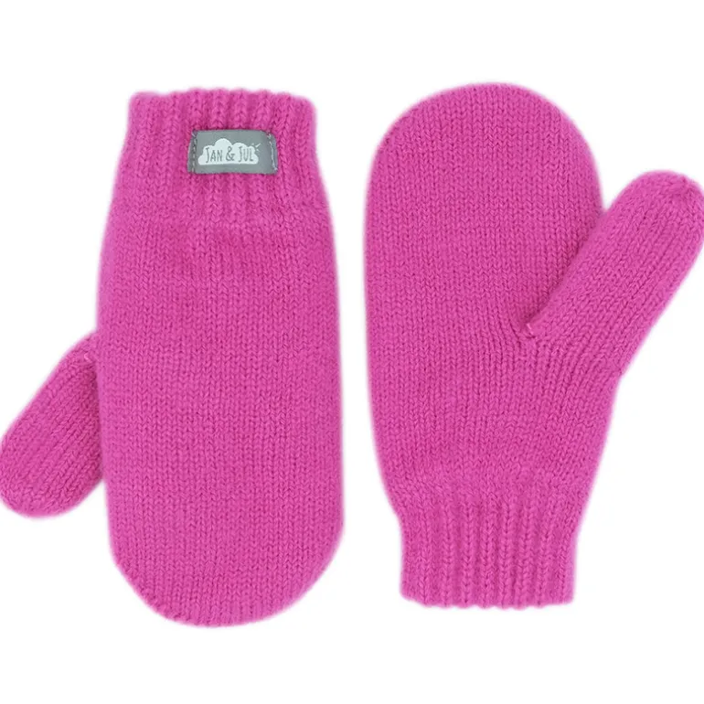 Kids Knit Mittens | Hot Pink