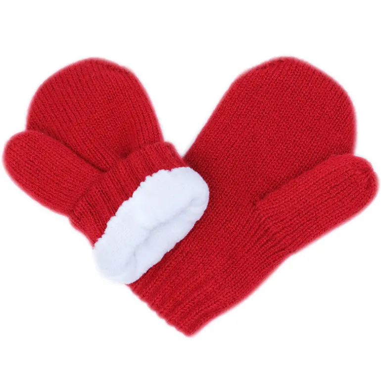 Kids Knit Mittens | Red