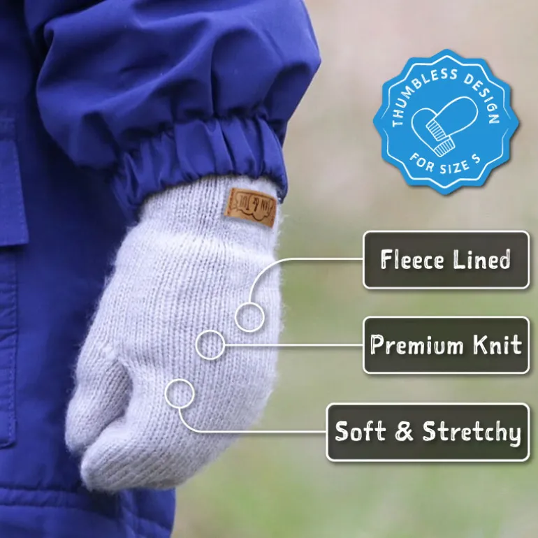 Kids Knit Mittens | Red