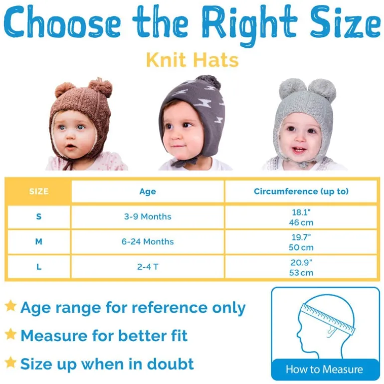 Kids Knit Winter Earflap Hats | Brown Bear