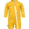 Kids One Piece UV Sun Suit | Yellow Flower