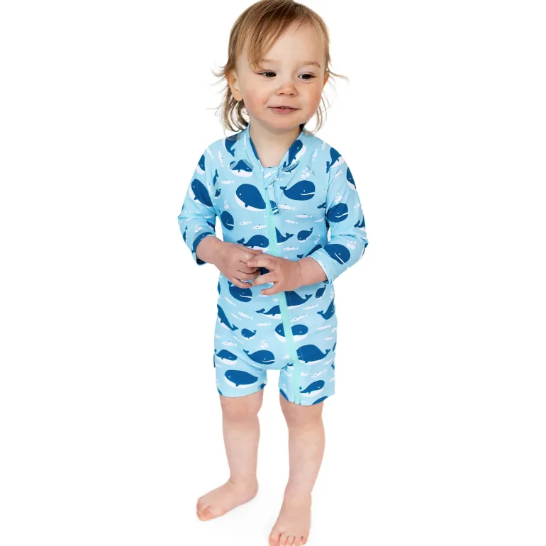 Kids One Piece UV Sun Suit | Blue Whale